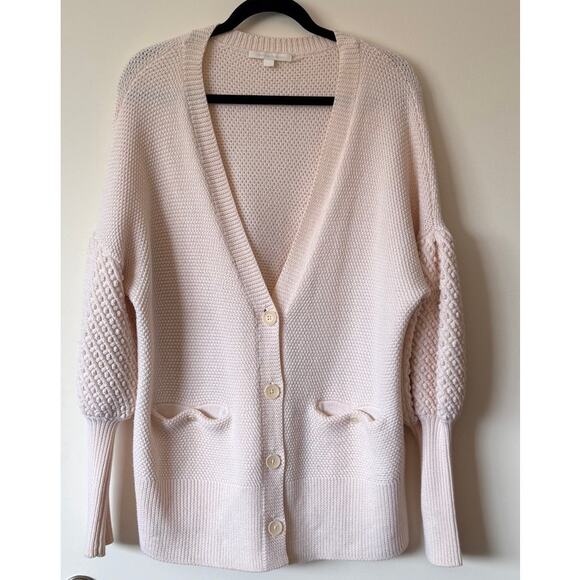 Jonathan Simkhai Knit 100% Wool Cardigan Cream Size Medium - Picture 1 of 4